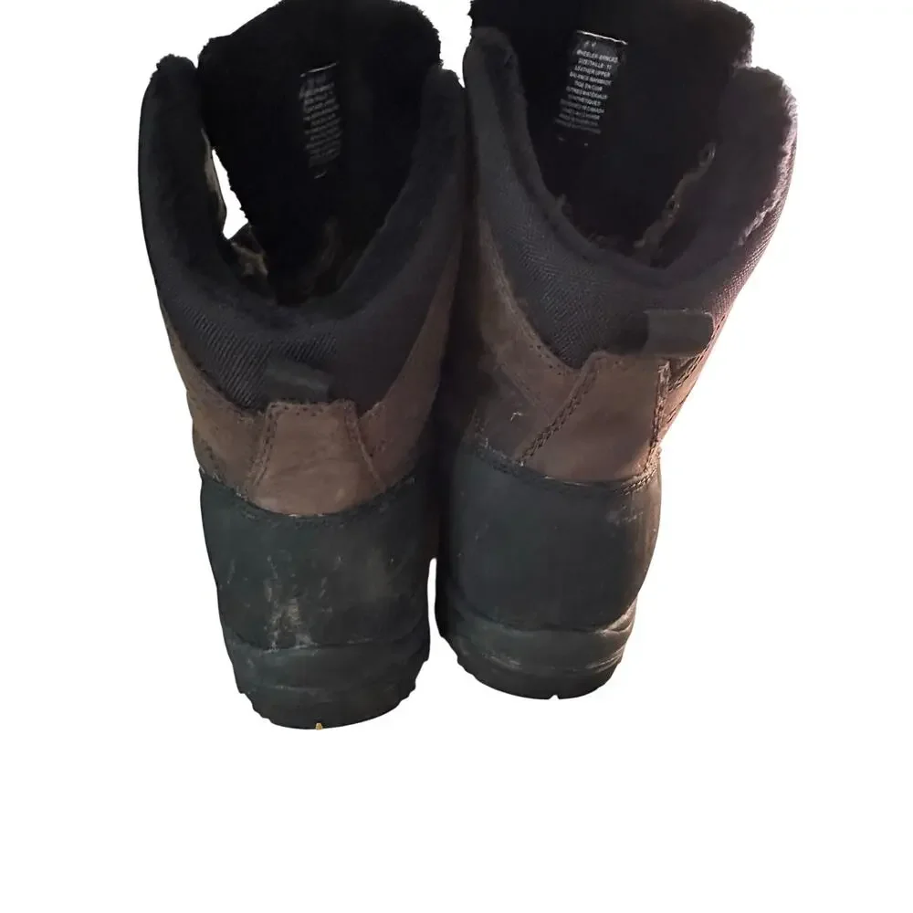 B&B by Sofimoc brown leather waterproof winter boots 3M faux fur lining Size 11